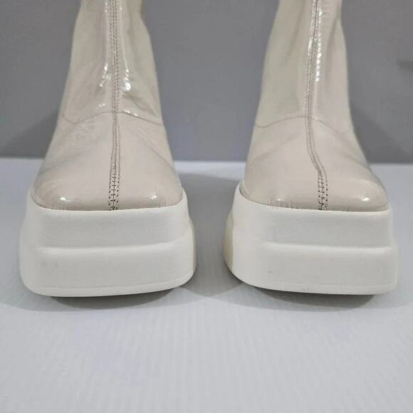 NEW Free People Double Stack Platform Boot Women EU 39.5 Bone Ivory Leather Heel - Picture 5 of 14